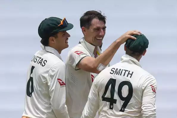 Cummins celebrates the series win in Grenada.